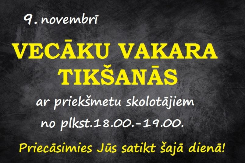 Vecāku vakara tikšanas 9.11.2016.