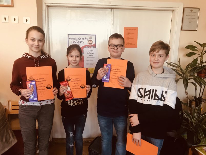 Noslēdzies skolas „Skaļās lasīšanas” konkurss 5. un 6. klašu skolēniem