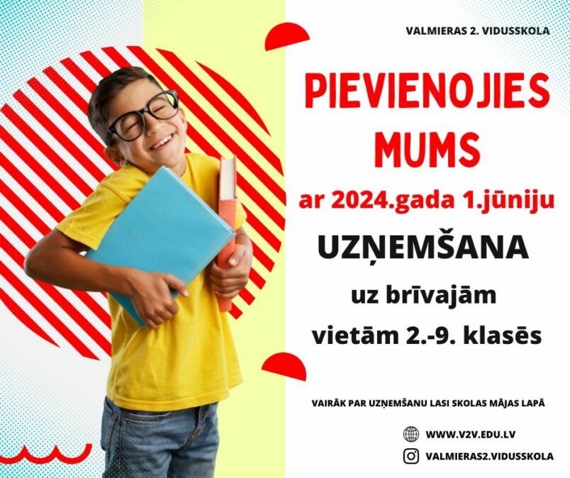 Uzņemšana uz brīvajām vietām 2024./2025.m.g. klasēs